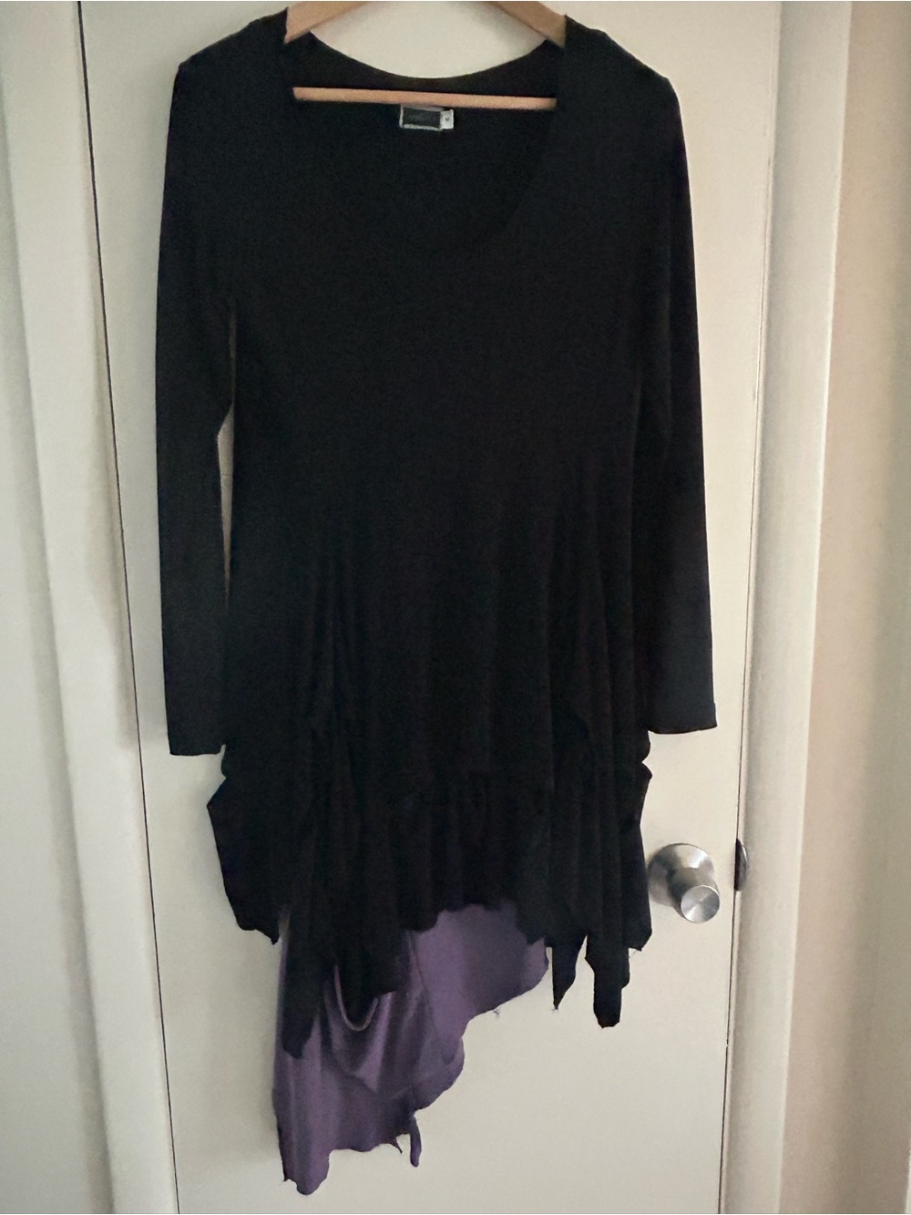 Sympli Black Top with Purple Under Layer